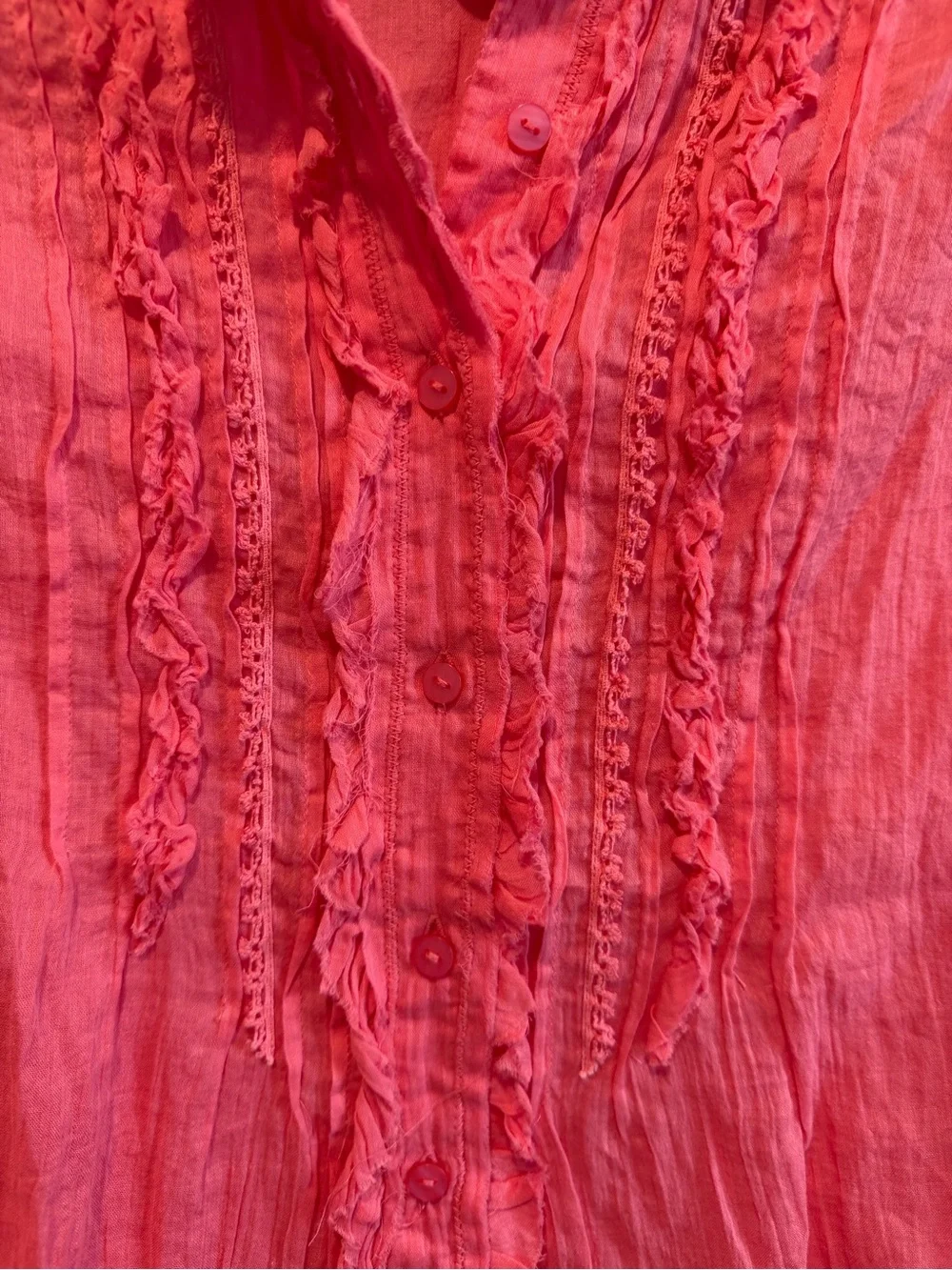 Free People Drew Tuxedo Shirt Top Confetti Pink size Small NWT